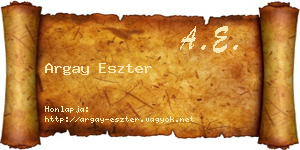 Argay Eszter névjegykártya